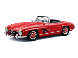 Mercedes Benz 300 SL W198 II Roadster Red Limited Edition to 1500 pieces Worldwide 1/18 Diecast Model Car CMC M-282