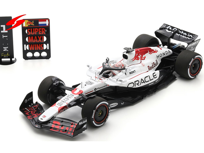 Red Bull Racing RB21 #1 Max Verstappen Oracle Red Bull Racing Winner Formula One F1 Japanese GP 2025 with Acrylic Display Case 1/18 Model Car Spark 18S1004