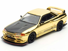 Nissan Skyline GT R R32 Top Secret RHD Right Hand Drive Chrome Gold with Carbon Hood The Model Car Show Malaysia 2025 Event Edition 1/64 Diecast Model Car Inno Models IN64-R32TS-TMCS25