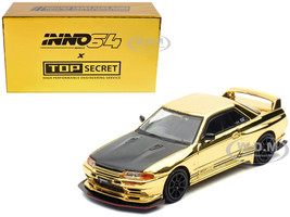 Nissan Skyline GT R R32 Top Secret RHD Right Hand Drive Chrome Gold with Carbon Hood The Model Car Show Malaysia 2025 Event Edition 1/64 Diecast Model Car Inno Models IN64-R32TS-TMCS25