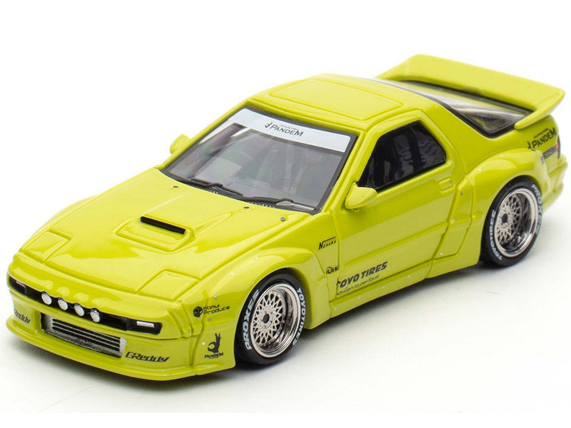 Mazda RX 7 FC3S Pandem Aero RHD Right Hand Drive Lime Green The Model Car Show Malaysia 2025 Event Edition 1/64 Diecast Model Car Inno Models IN64-RX7FCP-TMCS25