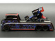 World Of Outlaws 2026 Winged Sprint Car #26 Black with Stripes and Custom Hauler Black with Graphics 1/64 Diecast Model Cars ACME SC64009