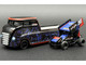 World Of Outlaws 2026 Winged Sprint Car #26 Black with Stripes and Custom Hauler Black with Graphics 1/64 Diecast Model Cars ACME SC64009