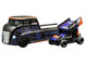 World Of Outlaws 2026 Winged Sprint Car #26 Black with Stripes and Custom Hauler Black with Graphics 1/64 Diecast Model Cars ACME SC64009