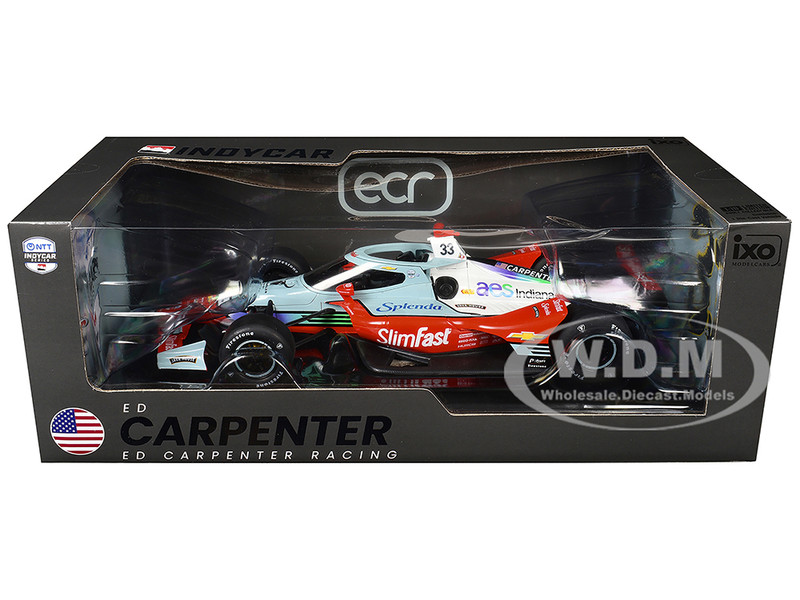Dallara IndyCar #33 Ed Carpenter Slim Fast Ed Carpenter Racing Road Course Configuration NTT IndyCar Series 2026 1/18 Diecast Model Car IXO Models IND18050