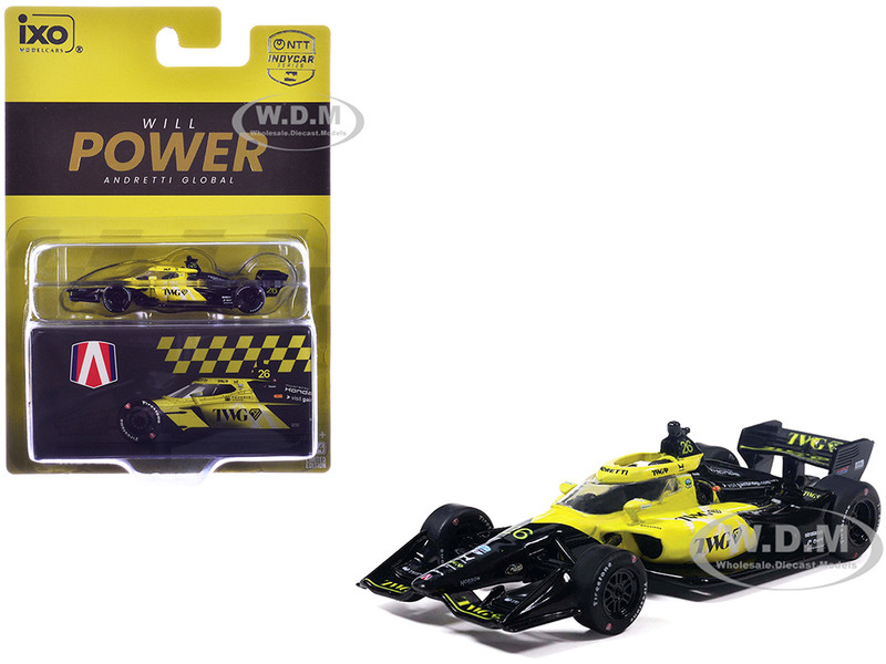 Dallara IndyCar #26 Will Power TWG Andretti Global Road Course Configuration NTT IndyCar Series 2026 1/64 Diecast Model Car IXO Models IND64038