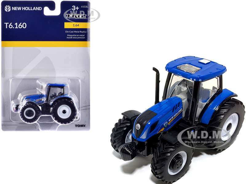 New Holland T6.160 Tractor Blue 1/64 Diecast Model ERTL TOMY 61030