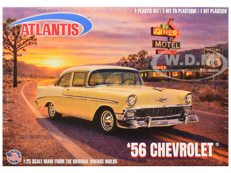 Skill 3 Model Kit 1956 Chevrolet Bel Air Route 66 1/25 Scale Model Atlantis ALM-1391