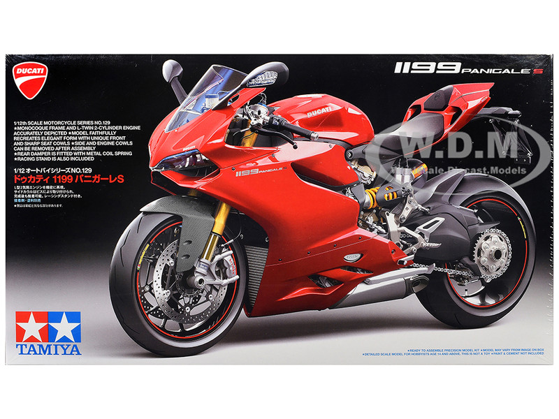 Model Kit Ducati 1199 Panigale S Motorcycle 1/12 Scale Model Tamiya TAM-14129