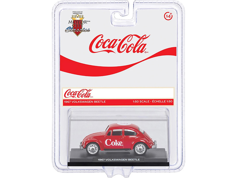 1967 Volkswagen Beetle Coca Cola Red 1/50 Diecast Model Motor City Classics 450027