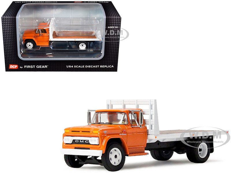 GMC 4000 Flatbed Truck Omaha Orange 1/64 Diecast Model DCP/First Gear 60-2259