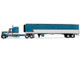 Peterbilt 379 with 63 Mid Roof Sleeper and 53 Utility Trailer with Reefer Tway Rose Transport Teal and White with Stripes Big Rigs Series II #5 1/64 Diecast Model DCP/First Gear 69-2270