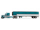 Peterbilt 379 with 63 Mid Roof Sleeper and 53 Utility Trailer with Reefer Tway Rose Transport Teal and White with Stripes Big Rigs Series II #5 1/64 Diecast Model DCP/First Gear 69-2270 Peterbilt 379 with 63 Mid Roof Sleeper and 53 Utility Trailer with Reefer Tway Rose Transport Teal and White with Stripes Big Rigs Series II #5 1/64 Diecast Model DCP/First Gear 69-2270