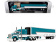 Peterbilt 379 with 63 Mid Roof Sleeper and 53 Utility Trailer with Reefer Tway Rose Transport Teal and White with Stripes Big Rigs Series II #5 1/64 Diecast Model DCP/First Gear 69-2270 Peterbilt 379 with 63 Mid Roof Sleeper and 53 Utility Trailer with Reefer Tway Rose Transport Teal and White with Stripes Big Rigs Series II #5 1/64 Diecast Model DCP/First Gear 69-2270