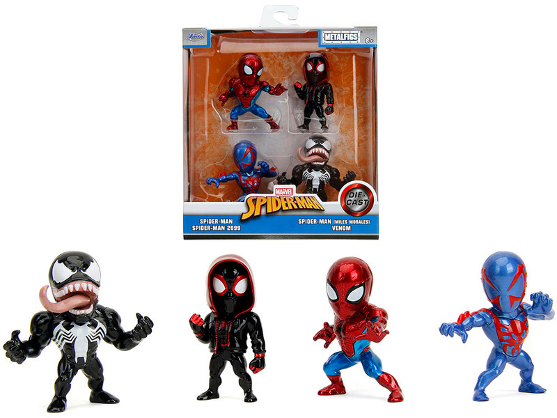 Set of 4 Diecast Figures Spider Man Wave 4 Metalfigs Series Diecast models Jada 34930