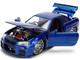 Brian s Nissan Skyline GT R R34 RHD Right Hand Drive Blue Color Brush Finish 25 Years of Fast & Furious Anniversary 2 Fast 2 Furious 2003 Movie Fast & Furious Series 1/24 Diecast Model Car Jada 37704
