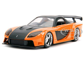 Han s Mazda RX 7 RHD Right Hand Drive Orange Metallic and Black 25 Years of Fast & Furious The Fast and the Furious Tokyo Drift 2006 Movie Fast & Furious Series 1/32 Diecast Model Car Jada 30736-25TH