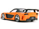 Han s Mazda RX 7 RHD Right Hand Drive Orange Metallic and Black 25 Years of Fast & Furious The Fast and the Furious Tokyo Drift 2006 Movie Fast & Furious Series 1/32 Diecast Model Car Jada 30736-25TH