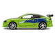 Brian s Mitsubishi Eclipse Green with Graphics Damaged Version 25 Years of Fast & Furious The Fast and the Furious 2001 Movie 1/32 Diecast Model Car Jada 36356-25TH