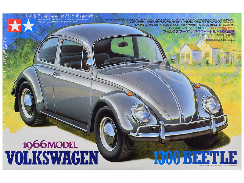 Model Kit 1966 Volkswagen 1300 Beetle 1/24 Scale Model Tamiya TAM-24136