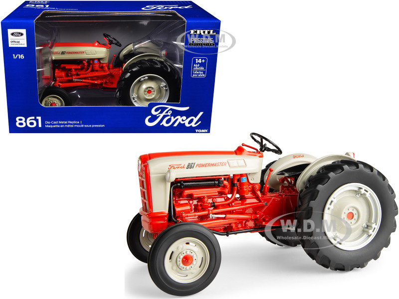 Ford 861 Powermaster Tractor Beige Orange Prestige Collection Series 1/16 Diecast Model ERTL TOMY 61043