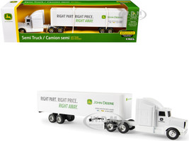 Semi Truck Trailer John Deere Right Part Right Price White Replica Play Series 1/64 Diecast Model ERTL TOMY 85017