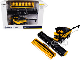 New Holland CR11 Tracked Combine 16-Row Corn Head Draper Grain Head Yellow 1/64 Diecast Model ERTL TOMY ET61001
