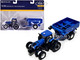 New Holland T8.385 Tractor with J&M Grain Cart Blue 1/64 Diecast Model by ERTL TOMY 61032