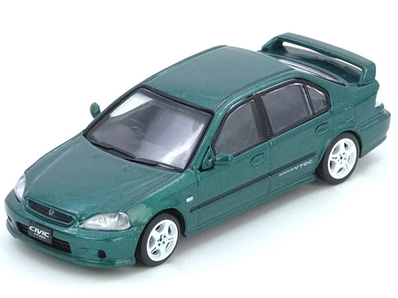 Honda Civic Ferio Si EK RHD Right Hand Drive Green Metallic 1/64 Diecast Model Car Inno Models IN64-EKS-GREEN