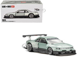 Nissan Silvia S13 R Kaido Works V1 RHD Designed by Jun Imai Light Green Metallic Kaido House Special 1/64 Diecast Model Car Mini GT KHMG232