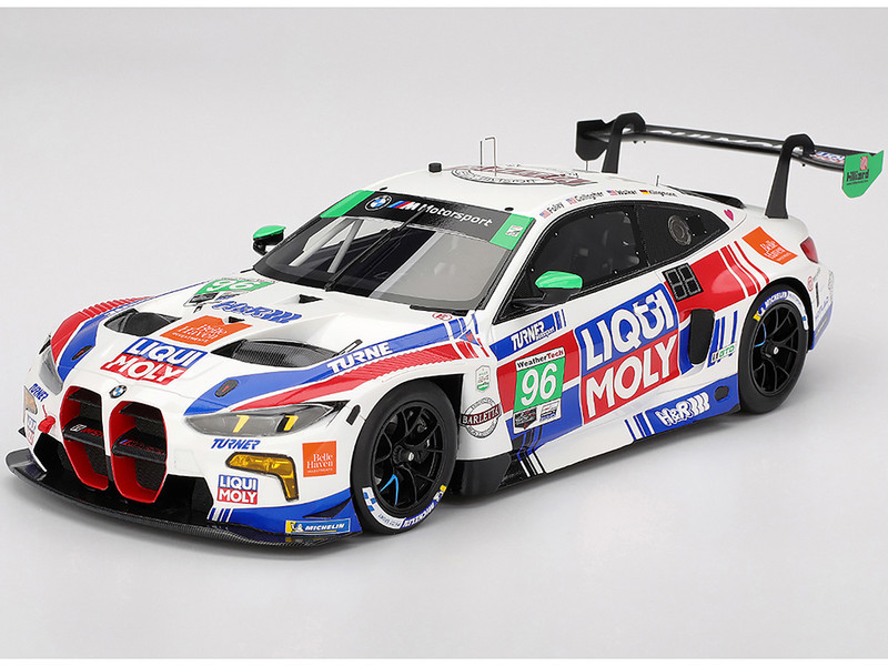 BMW M4 GT3 EVO #96 Robby Foley Patrick Gallagher Jens Klingmann Jake Walker Turner Motorsport IMSA Hours of Daytona 2025 1/18 Model Car Top Speed TS0692