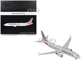 Boeing 737 MAX 8 Commercial Aircraft American Airlines N326RP Gray with Striped Tail Gemini 200 Series 1/200 Diecast Model Airplane GeminiJets G2AAL1413