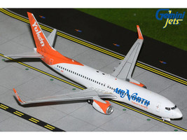 Boeing 737 800 Commercial Aircraft Air North C FNYA White with Orange Tail Gemini 200 Series 1/200 Diecast Model Airplane GeminiJets G2ANT1491