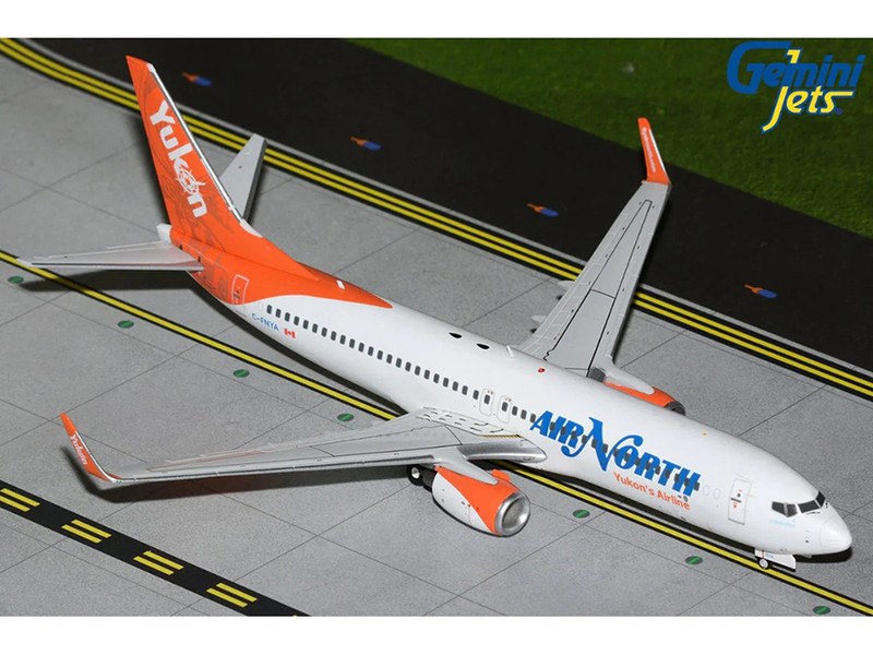 Boeing 737 800 Commercial Aircraft Air North C FNYA White with Orange Tail Gemini 200 Series 1/200 Diecast Model Airplane GeminiJets G2ANT1491
