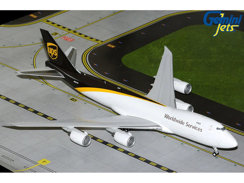 Boeing 747 8F Commercial Aircraft UPS Worldwide Services N607UP White with Brown Tail Gemini 200 Series 1/200 Diecast Model Airplane GeminiJets G2UPS976