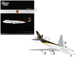 Boeing 747 8F Commercial Aircraft UPS Worldwide Services N607UP White with Brown Tail Gemini 200 Series 1/200 Diecast Model Airplane GeminiJets G2UPS976