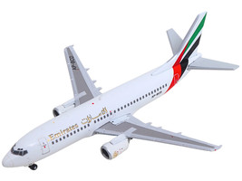 Boeing 737 300 Commercial Aircraft Emirates Airlines AP BCD White with Striped Tail 1/400 Diecast Model Airplane GeminiJets GJ2232