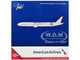 Boeing 777 300ER Commercial Aircraft American Airlines Flagship DFW N735AT Silver with Orange Stripes 1/400 Diecast Model Airplane GeminiJets GJAAL2406