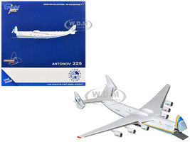 Antonov An 225 Mriya Commercial Aircraft Antonov Airlines UR 82060 White with Blue and Yellow Stripes Interactive Series 1/400 Diecast Model Airplane GeminiJets GJADB2336