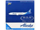 Boeing 737 MAX 9 Commercial Aircraft Alaska Airlines N708AL White with Blue Tail Graphics 1/400 Diecast Model Airplane GeminiJets GJASA2393