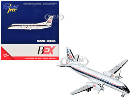 Saab 340A Commercial Aircraft Business Express Airlines The Delta Connection N749BA White with Blue and Red Stripes 1/400 Diecast Model Airplane GeminiJets GJGAA2207
