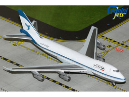 Boeing 747 100 Commercial Aircraft Iran Air EP IAM White with Blue Stripes 1/400 Diecast Model Airplane GeminiJets GJIRA2305