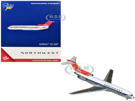 Boeing 727 200 Commercial Aircraft Northwest Airlines N254US White with Blue Stripes and Red Tail 1/400 Diecast Model Airplane GeminiJets GJNWA2369