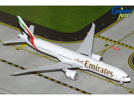 Boeing 777 300ER Commercial Aircraft Emirates Airlines A6 EQH White with Striped Tail 1/400 Diecast Model Airplane GeminiJets GJUAE2318