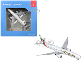 Boeing 777 300ER Commercial Aircraft Emirates Airlines A6 EQH White with Striped Tail 1/400 Diecast Model Airplane GeminiJets GJUAE2318