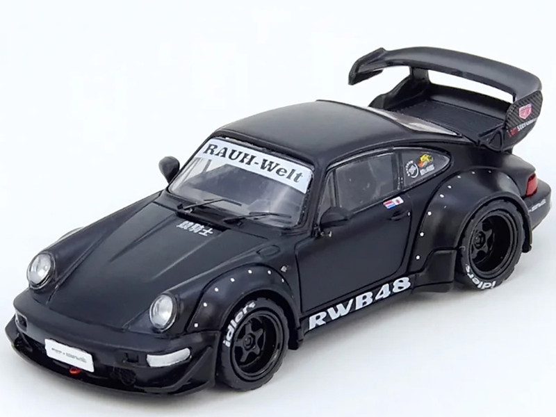 RWB 964 Matt Black 1/64 Diecast Model Car Inno Models IN64-RWB964-BM