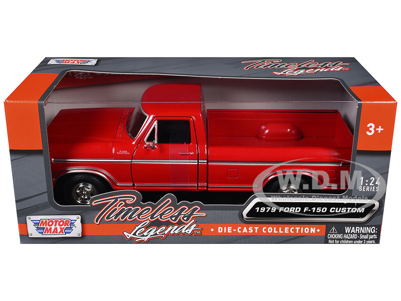 1979 Ford F 150 Custom Pickup Truck Red Timeless Legends Series 1/24 Diecast Model Car Motormax 79346r