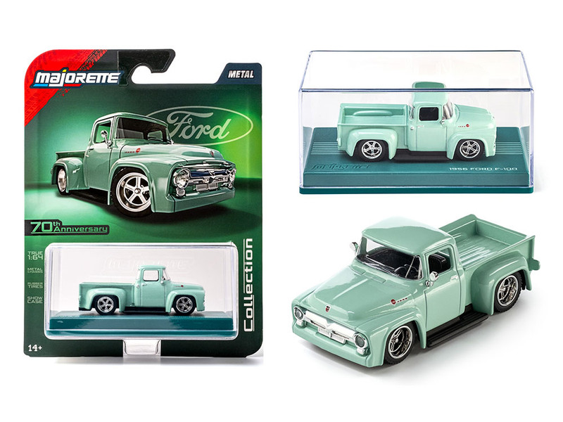 1956 Ford F 100 Pickup Truck Light Green Collection Series 1/64 Diecast Model Car Majorette MJ8505001019