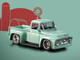1956 Ford F 100 Pickup Truck Light Green Collection Series 1/64 Diecast Model Car Majorette MJ8505001019