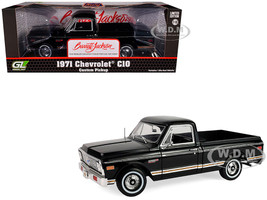1971 Chevrolet C 10 Custom Pickup Truck Black Barrett Jackson Scottsdale 2024 1/18 Diecast Model Car Greenlight HWY-18054